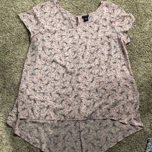 Torrid Bow patterned short sleeve chiffon blouse